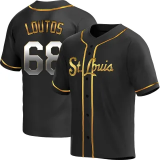 Men's Replica Black Golden Ryan Loutos St. Louis Cardinals Alternate Jersey