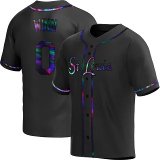 Men's Replica Black Holographic Masyn Winn St. Louis Cardinals Alternate Jersey
