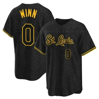 Men's Replica Black Masyn Winn St. Louis Cardinals Snake Skin City Jersey