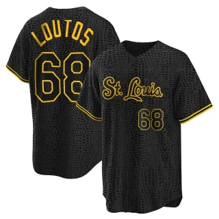 Men's Replica Black Ryan Loutos St. Louis Cardinals Snake Skin City Jersey