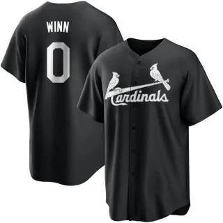 Men's Replica Black/White Masyn Winn St. Louis Cardinals Jersey
