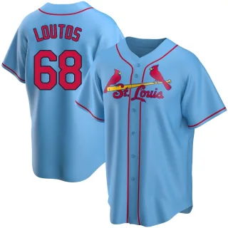 Men's Replica Light Blue Ryan Loutos St. Louis Cardinals Alternate Jersey