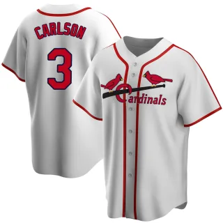 Nike Men's St. Louis Cardinals Dylan Carlson #3 Cream Cool Base Jersey